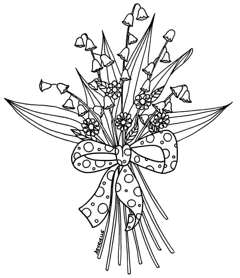 Lily of the Valley Bouquet coloring page