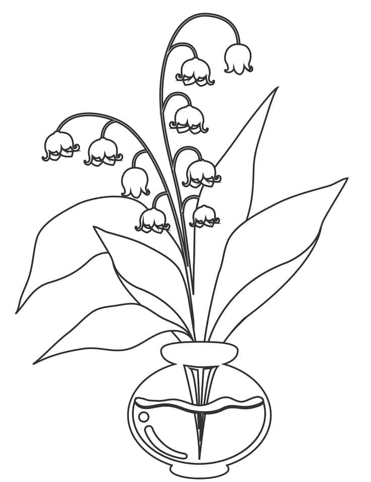 Lily of the Valley in a Pot coloring page