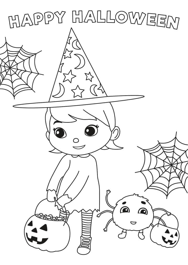 Little Baby Bum Happy Halloween coloring page