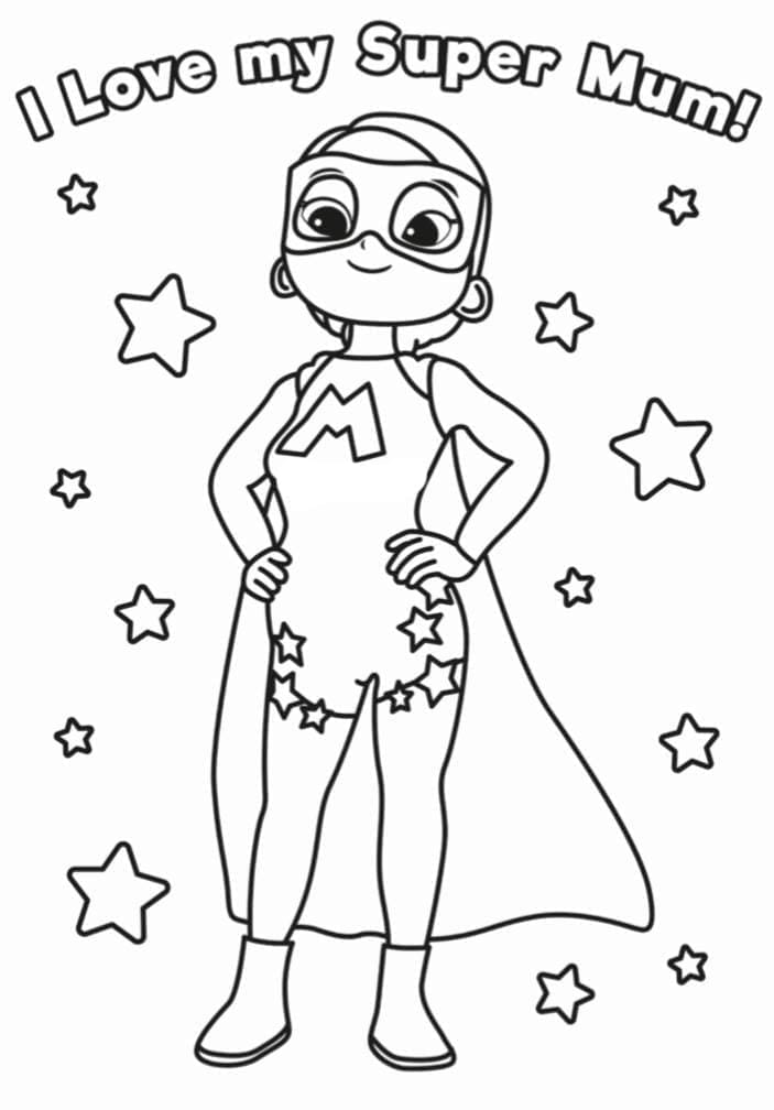 Little Baby Bum Super Mum coloring page