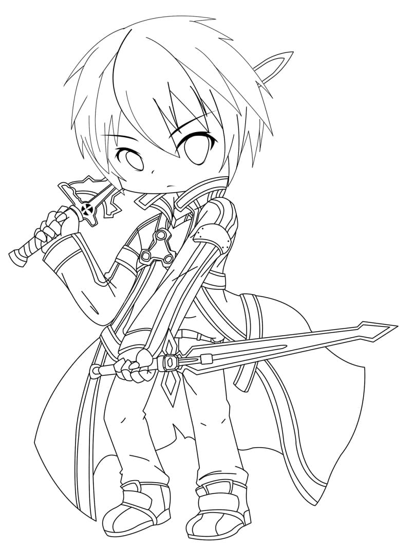 Little Kirito coloring page