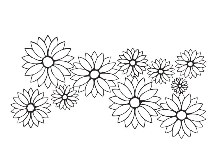 Lovely Daisies coloring page