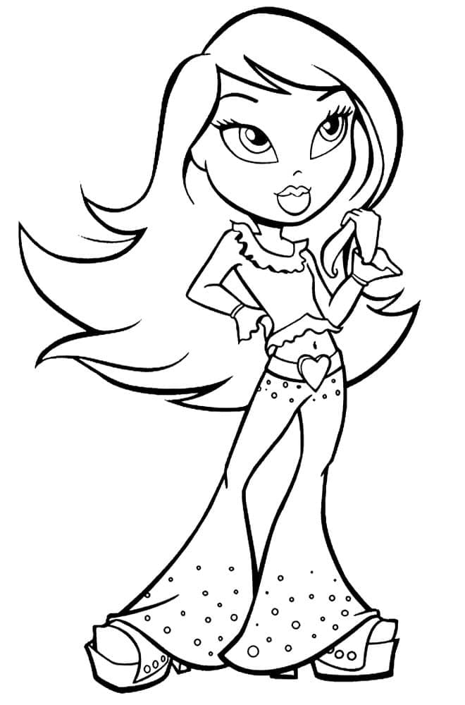 Lovely Girl Bratz coloring page - Download, Print or Color Online for Free