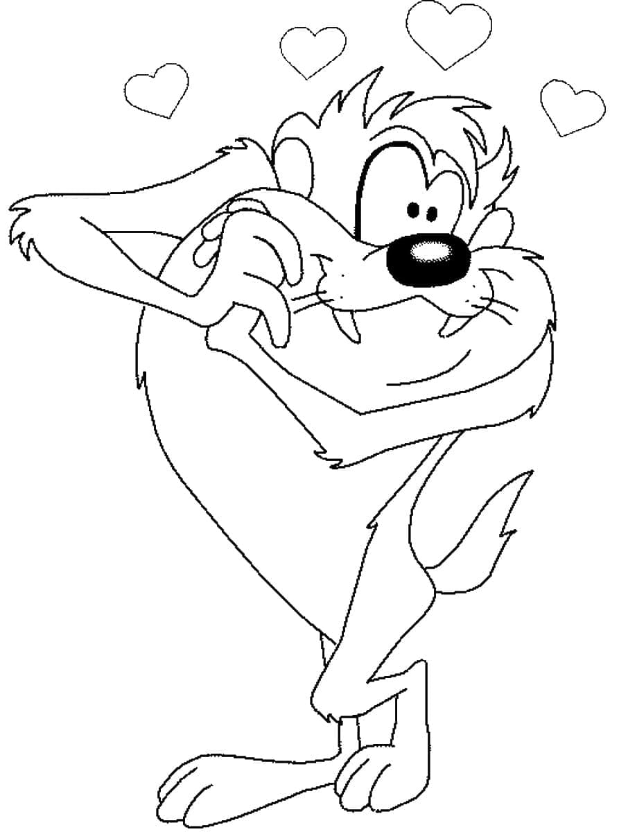 Lovely Taz coloring page