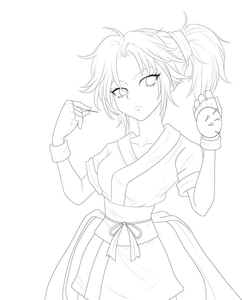 Machi Komacine from Anime Hunter x Hunter coloring page