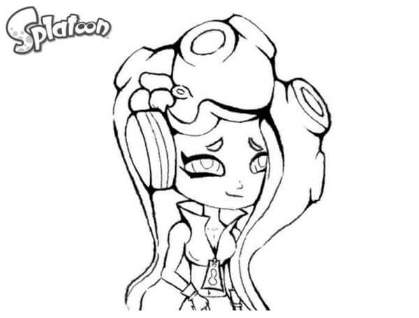 Marie With a Squid On Her Head coloring page