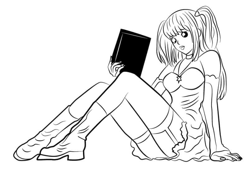 Misa Amane from Anime Death Note coloring page