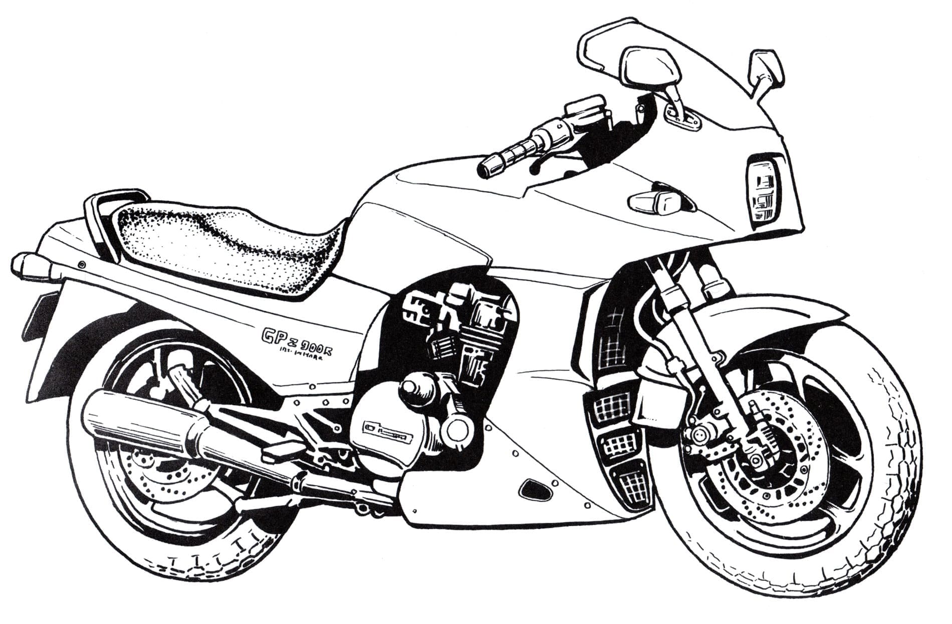 Motorbike For Free coloring page