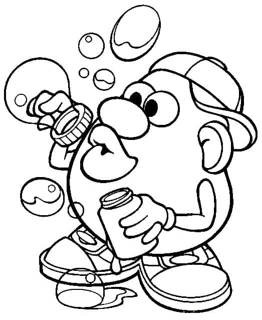 Mr Potato Head With Bubbles Coloring Page Download Print Or Color Online For Free 