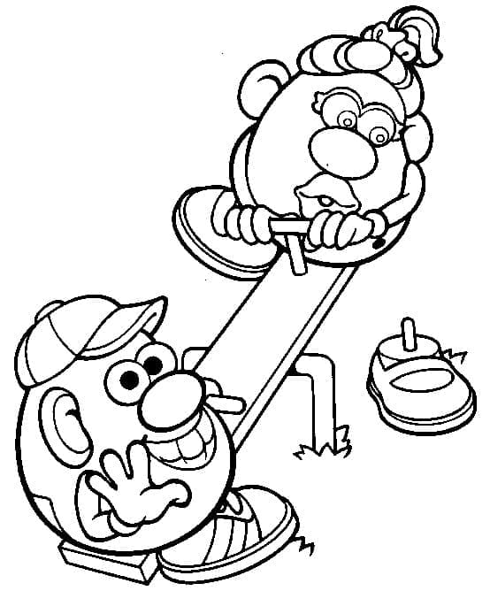 Mrs. and Mr. Potato Head coloring page