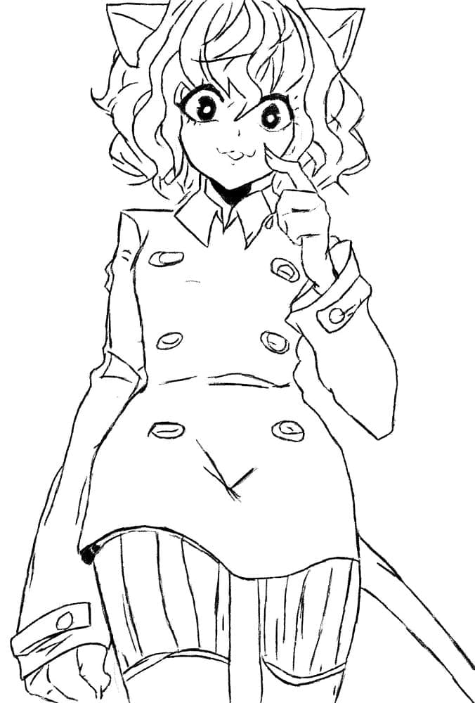 Neferpitou from Anime Hunter x Hunter coloring page