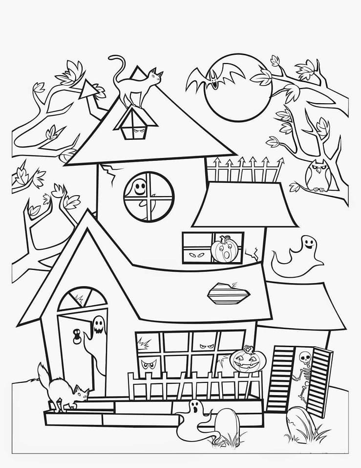 Nice Haunted House coloring page