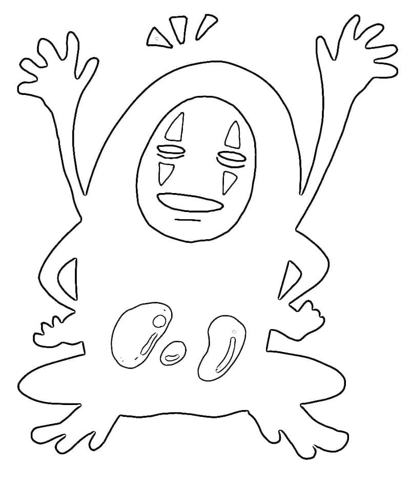 No-Face from Anime Spirited Away coloring page