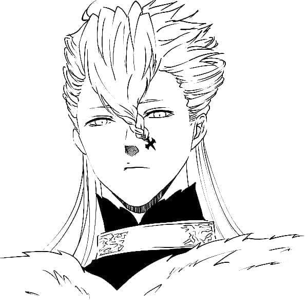 Nozel Silva from Black Clover coloring page