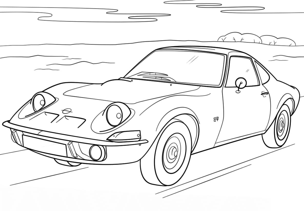 Opel GT 1970 coloring page