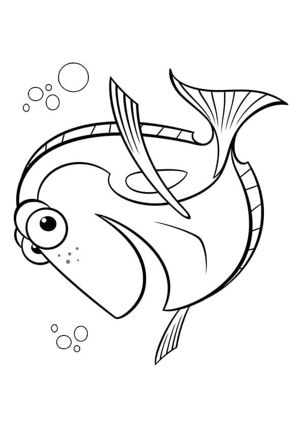 Optimistic Fish Dory coloring page