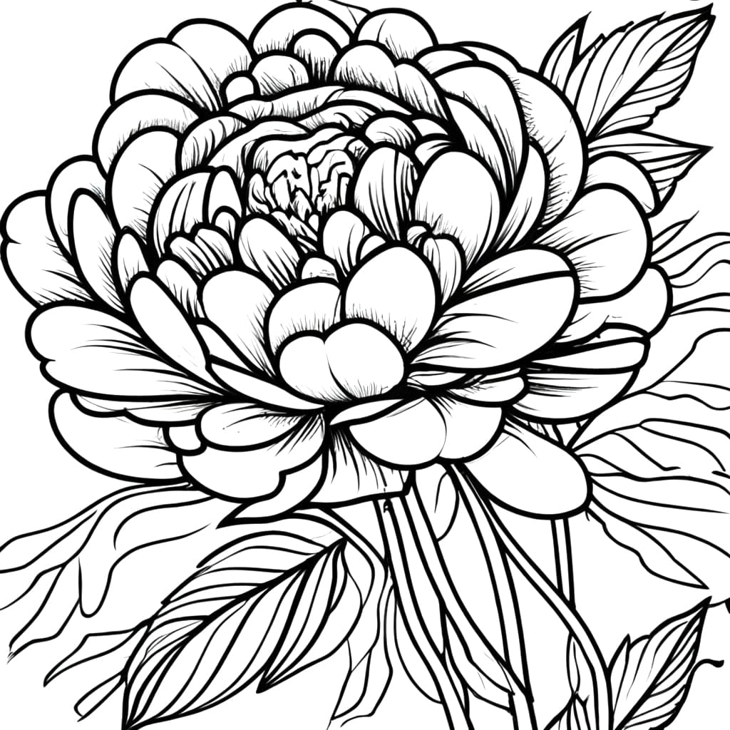 Peony Flower Free Printable