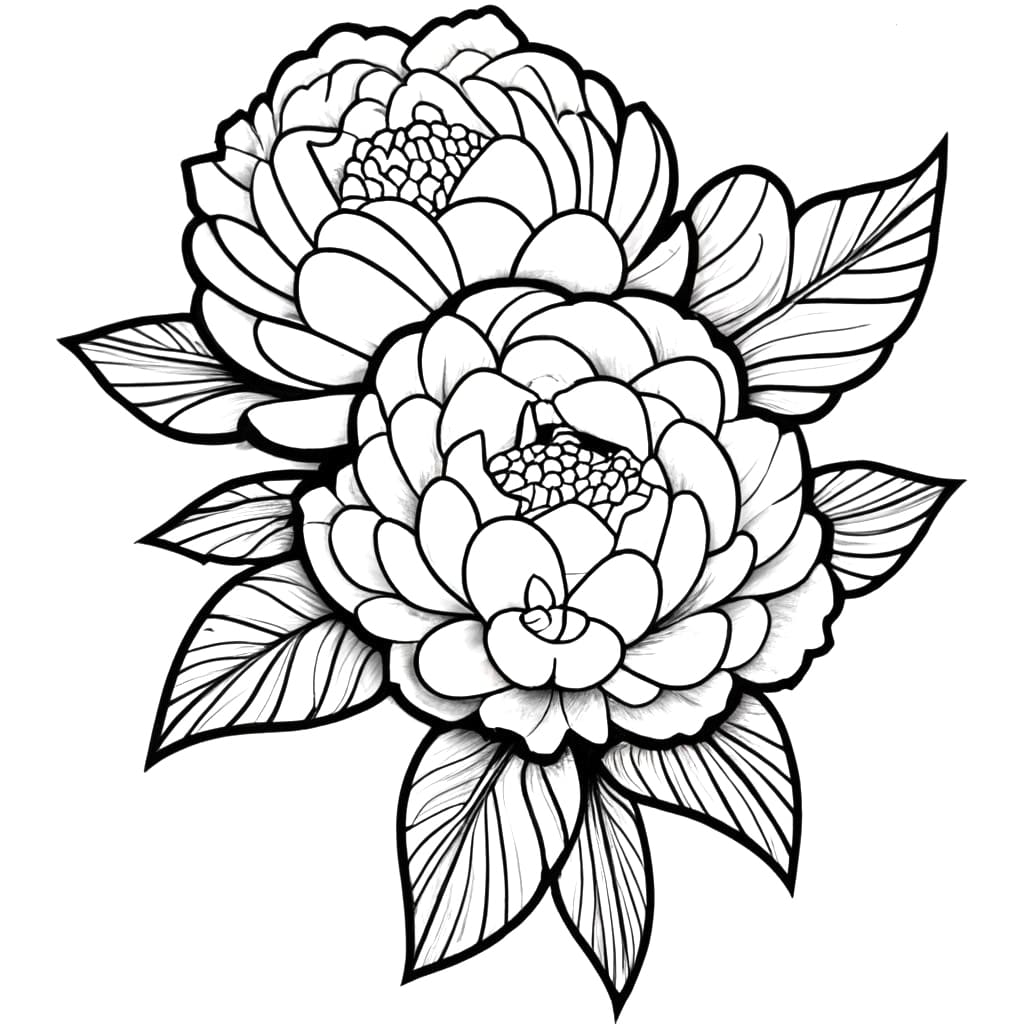 Peony coloring pages - ColoringLib
