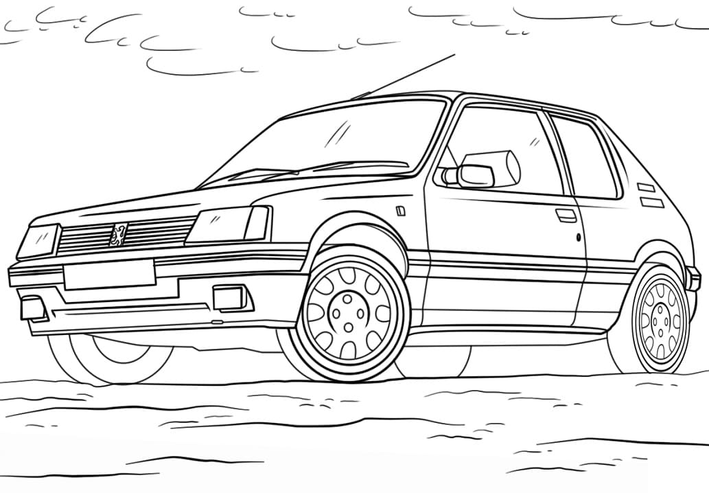 Peugeot 205 Car coloring page