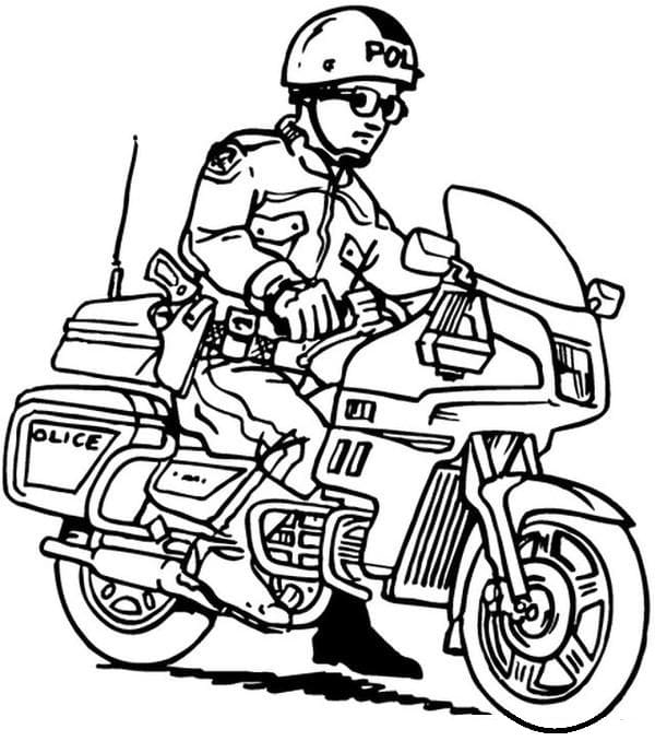 Policeman and His Motorcycle coloring page - Download, Print or Color ...