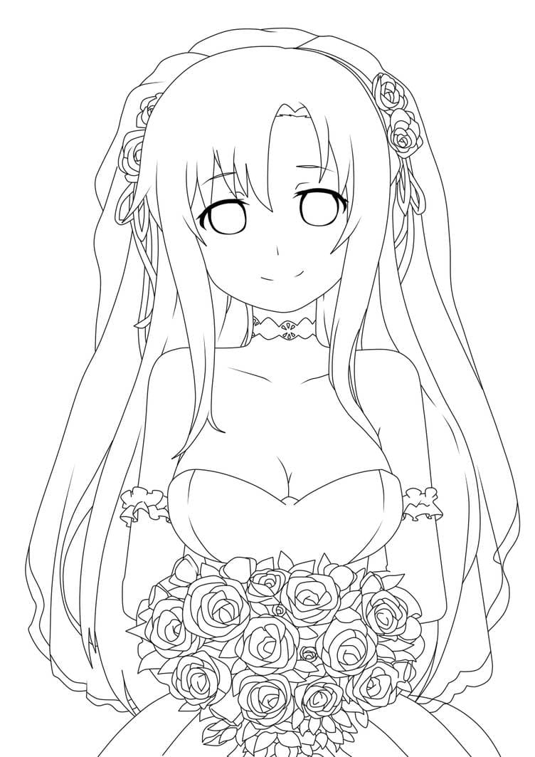 Pretty Asuna coloring page