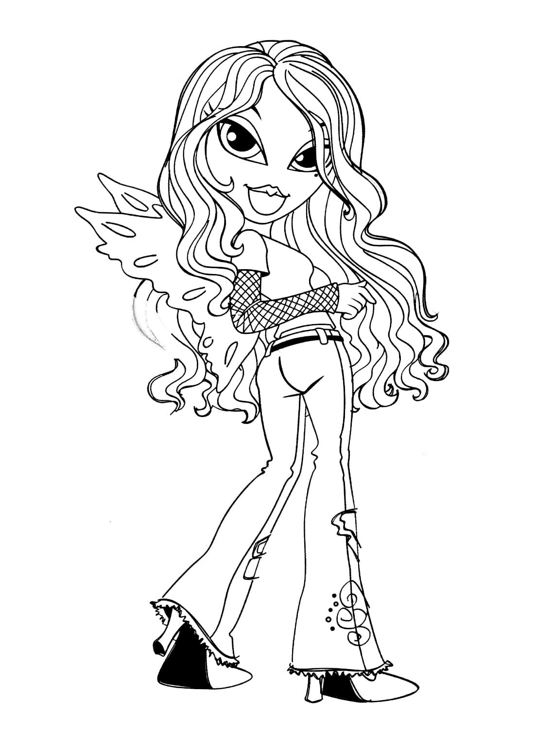 Pretty Sasha Bratz coloring page - Download, Print or Color Online for Free