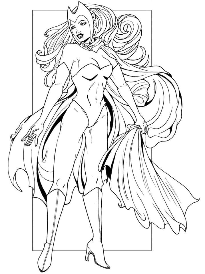 Pretty Scarlet Witch coloring page