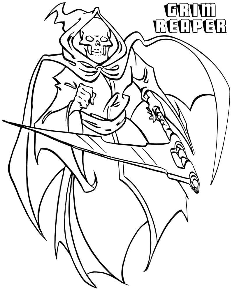 Print Grim Reaper coloring page