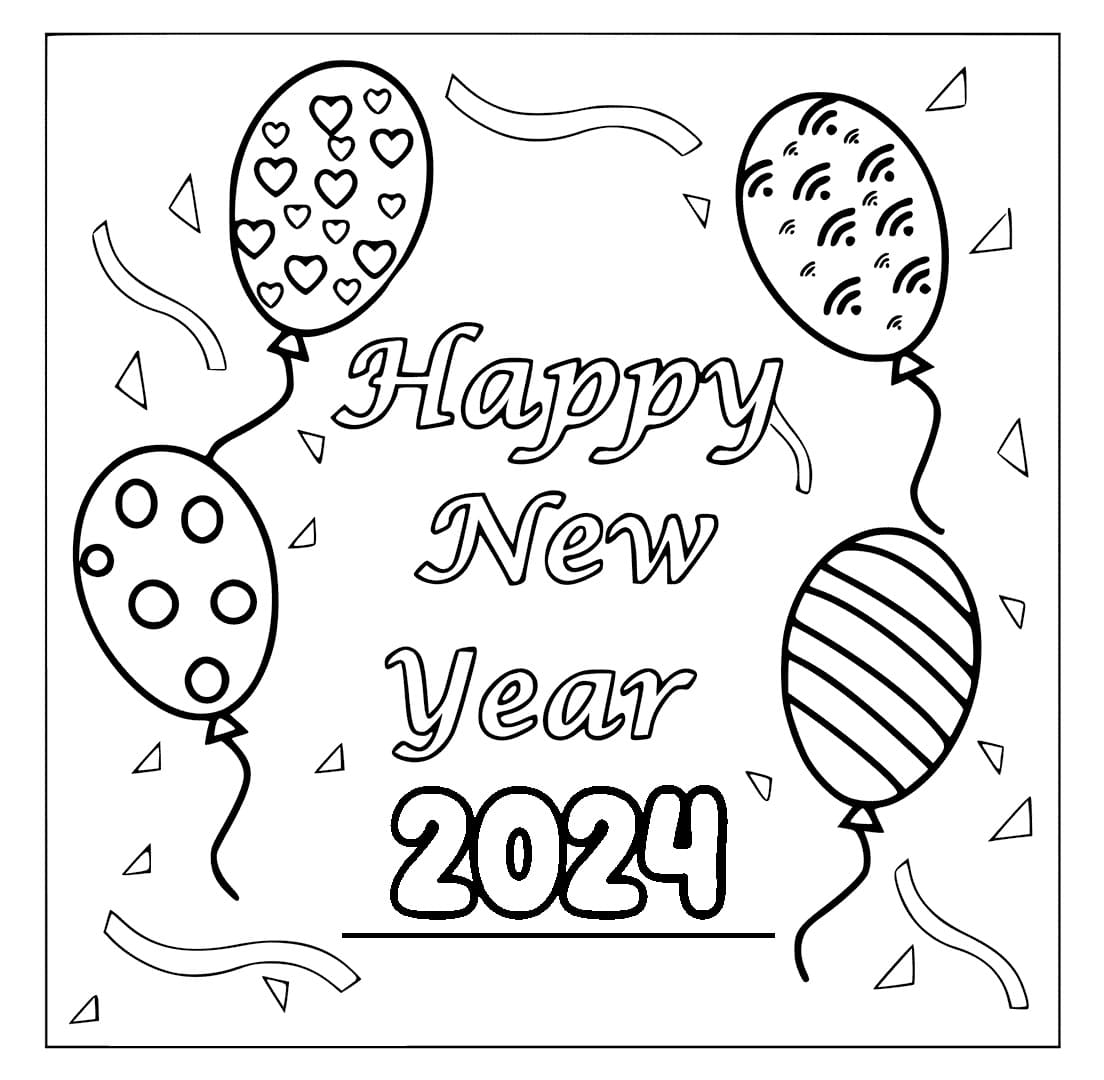Print New Year 2024 Coloring Page Download Print Or Color Online For 