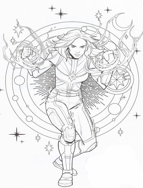 Printable Captain Marvel coloring page Download, Print or Color