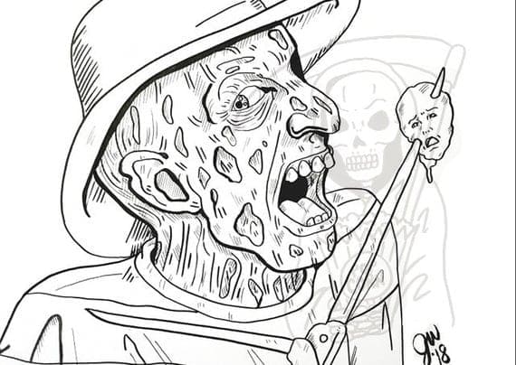 Printable Freddy Krueger coloring page