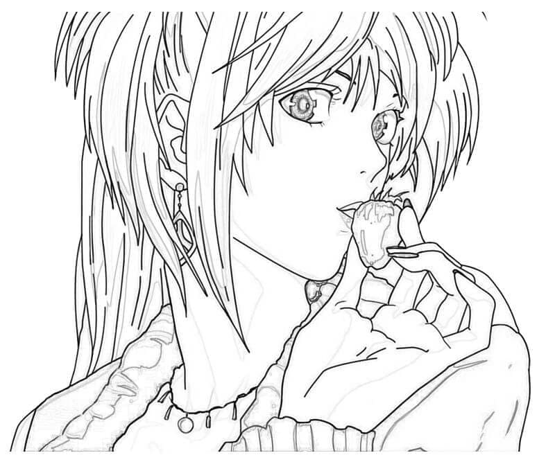 Printable Misa Amane coloring page