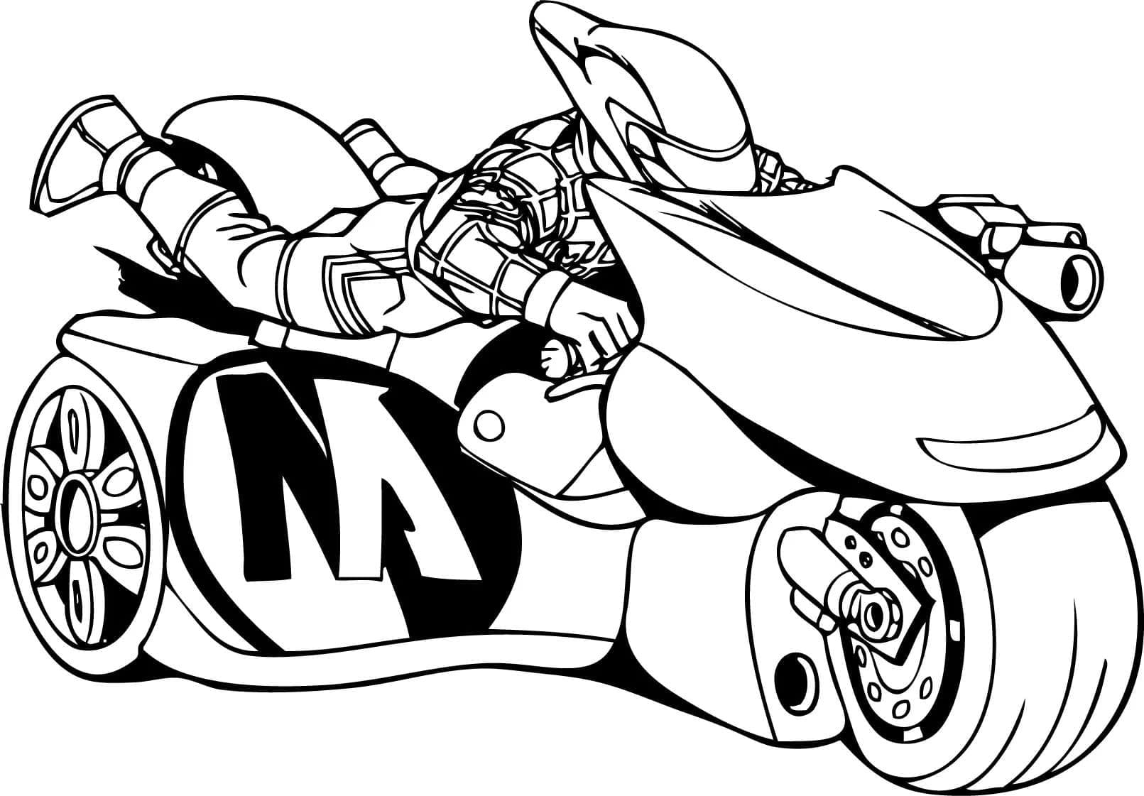 Printable Motorbike coloring page