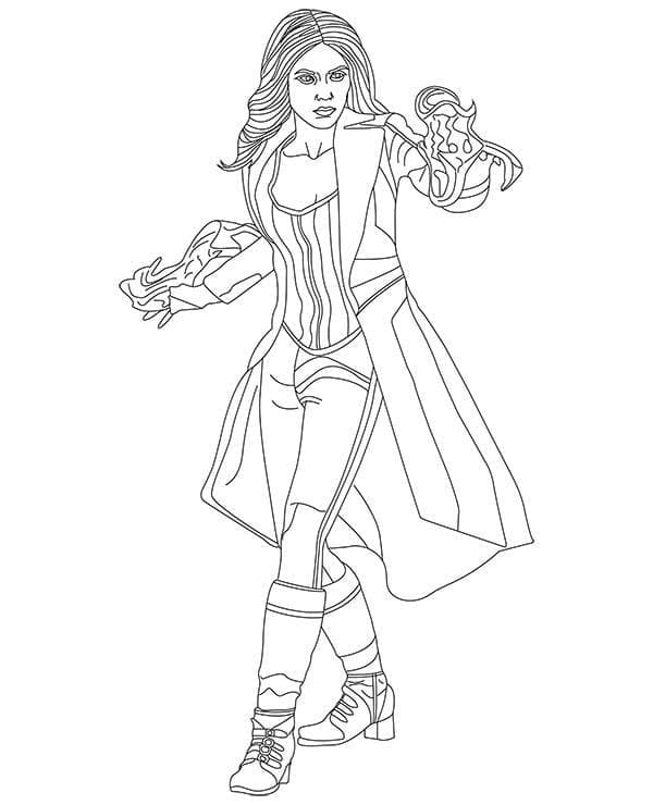 Printable Scarlet Witch coloring page