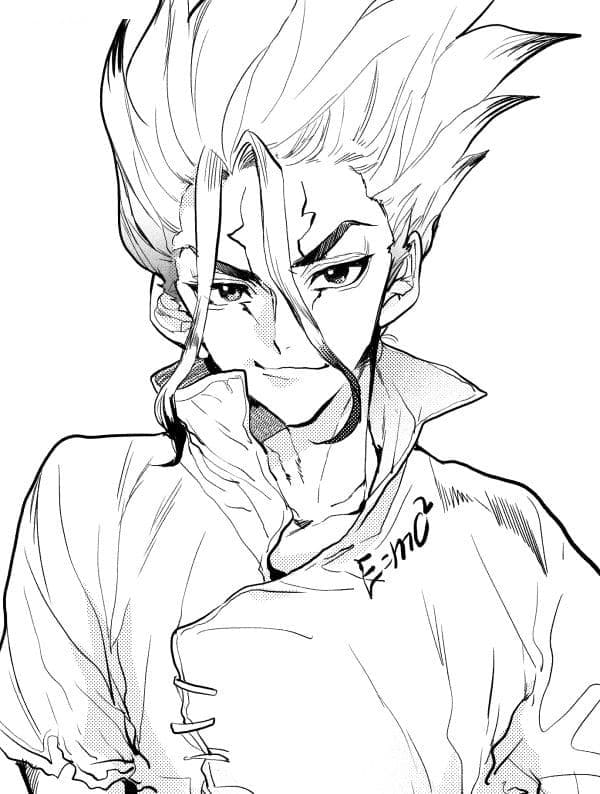 Printable Senku Ishigami Dr Stone coloring page