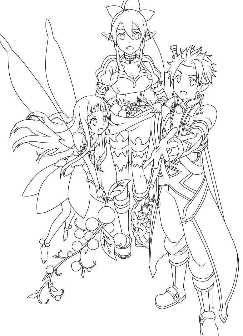 Printable Sword Art Online coloring page