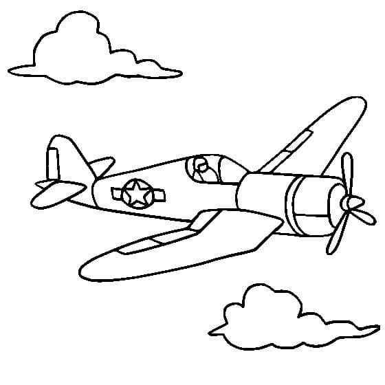 Propeller Plane Free coloring page