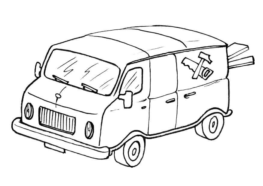 Repair Company Van coloring page