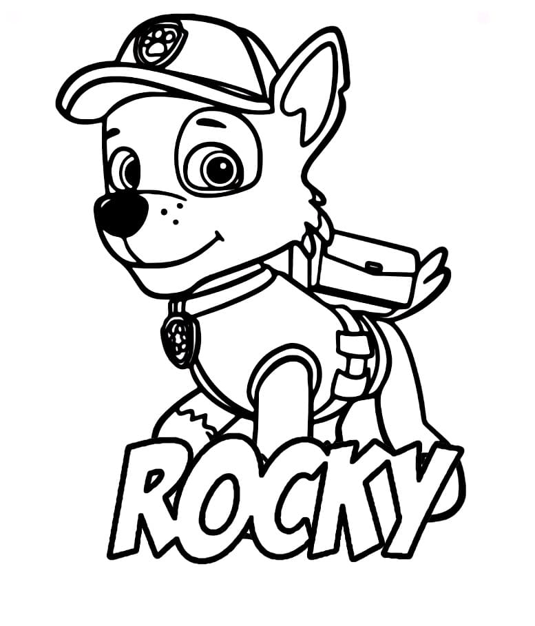 Rocky Paw Patrol Printable Coloring Page Download Print Or Color