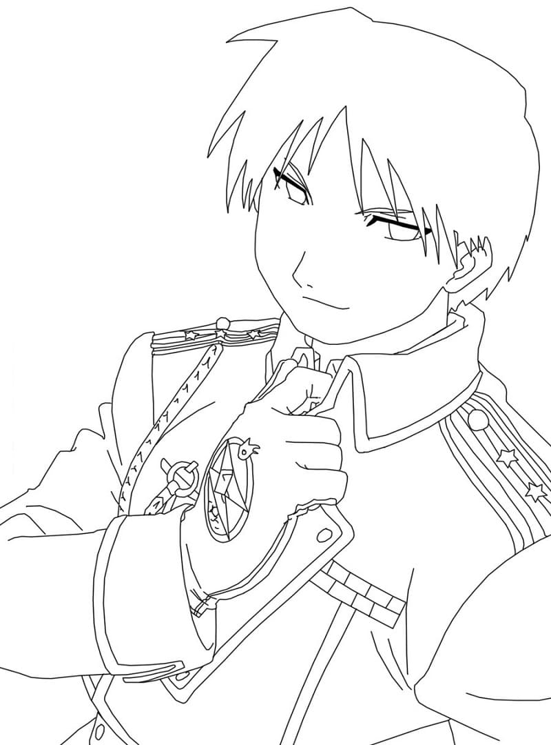 Roy Mustang from Anime Fullmetal Alchemist coloring page