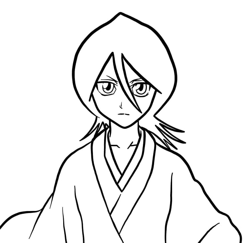 Rukia Kuchiki from Bleach coloring page