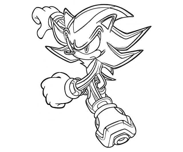 Running Shadow the Hedgehog coloring page