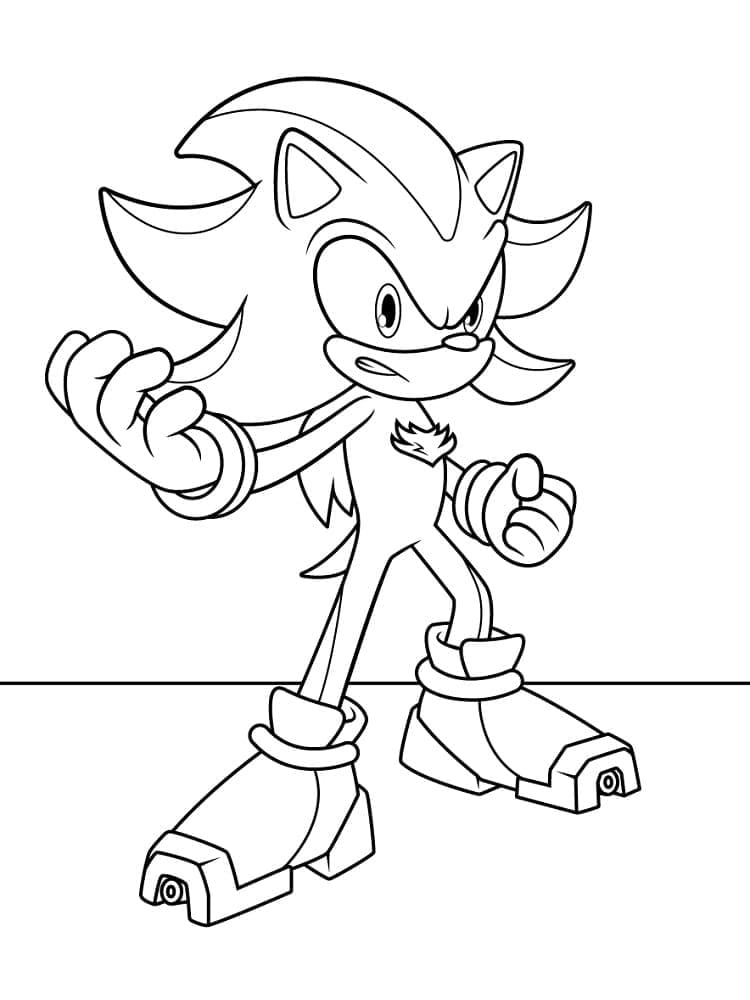 Shadow The Hedgehog Fighting coloring page