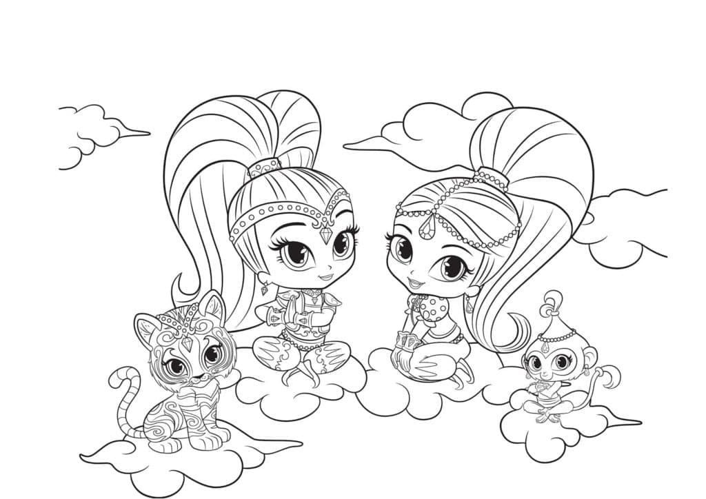 Shimmer and Shine Characters coloring page - Download, Print or Color ...