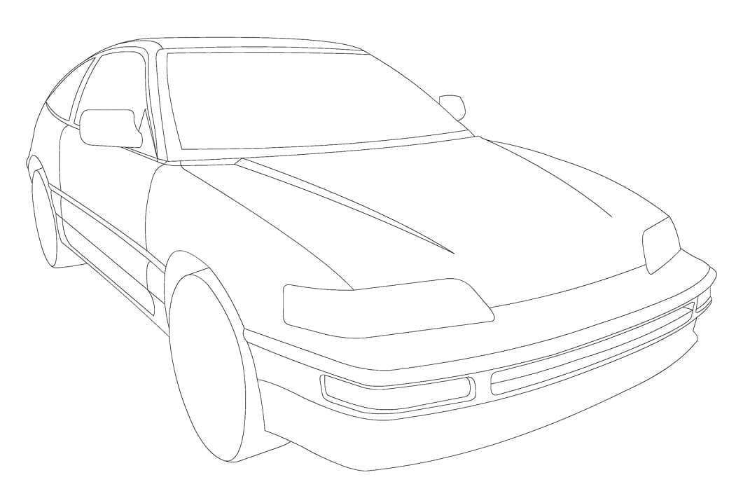 Simple Honda Car coloring page