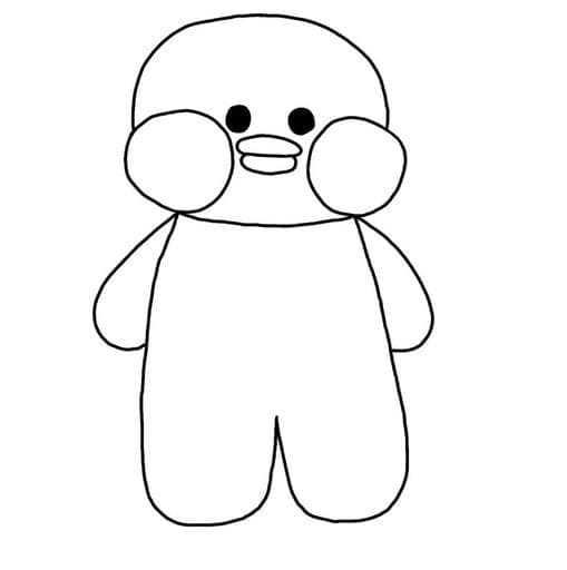 Simple Lalafanfan Duck coloring page