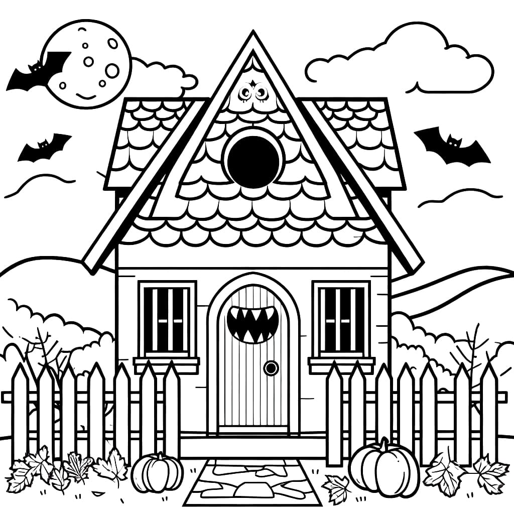 Small Haunted House Coloring Page Download Print Or Color Online For 