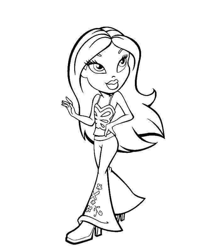 Smiling Bratz Girl coloring page - Download, Print or Color Online for Free
