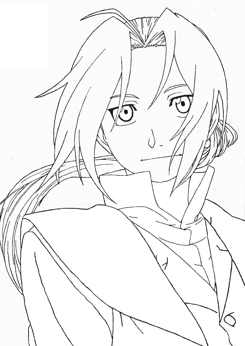 Smiling Edward Elric coloring page