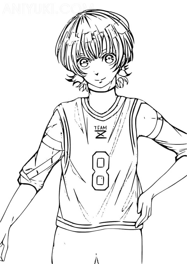 Smiling Meguru Bachira coloring page